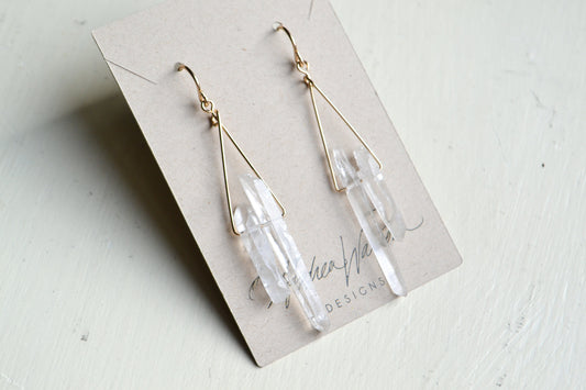 Raw Quartz Earrings