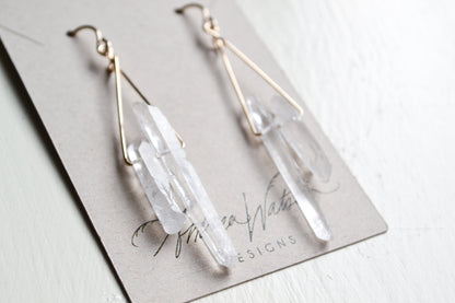 Raw Quartz Earrings